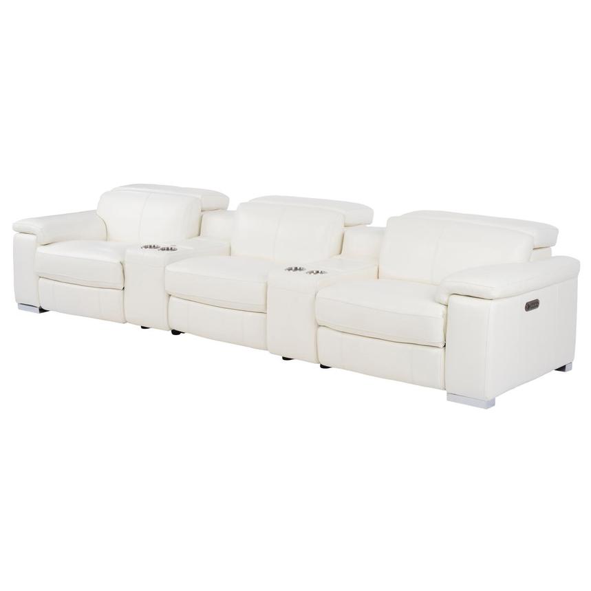 Charlie White Home Theater Leather Seating with 5PCS/2PWR  alternate image, 4 of 11 images.