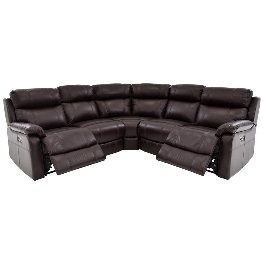 Ronald 2.0 Brown Leather Power Reclining Sectional with 5PCS/2PWR  alternate image, 2 of 6 images.
