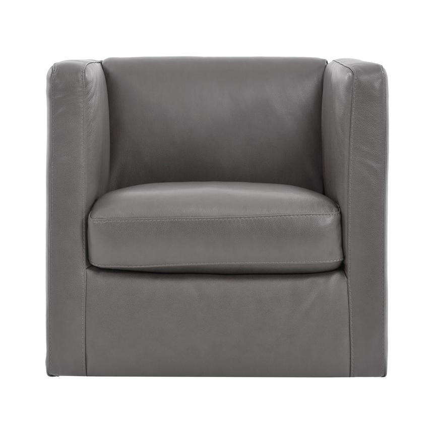 Cute Light Gray Leather Swivel Chair  main image, 1 of 7 images.