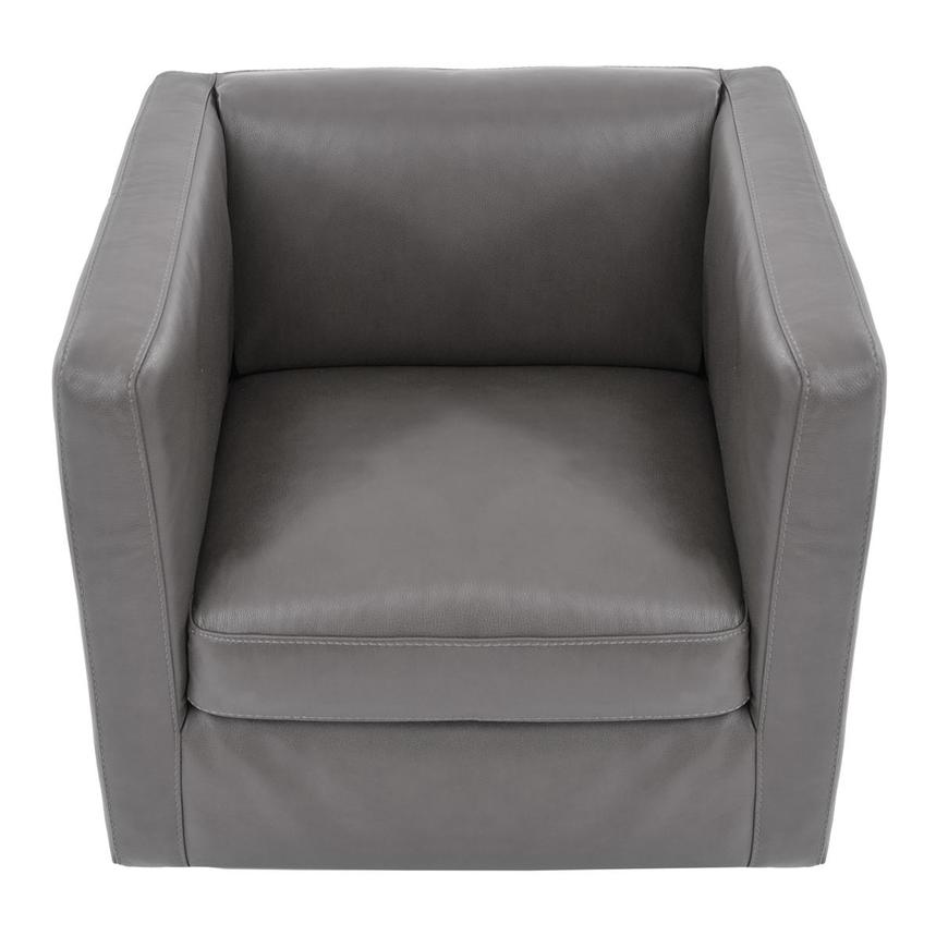 Cute Gray Leather Accent Chair  alternate image, 5 of 7 images.