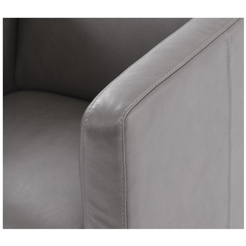 Cute Light Gray Leather Swivel Chair  alternate image, 6 of 7 images.