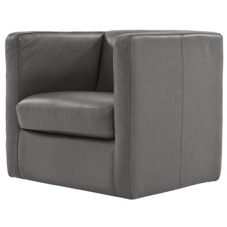Cute Gray Leather Accent Chair