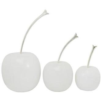 Cherries White Table Decor Set of 3