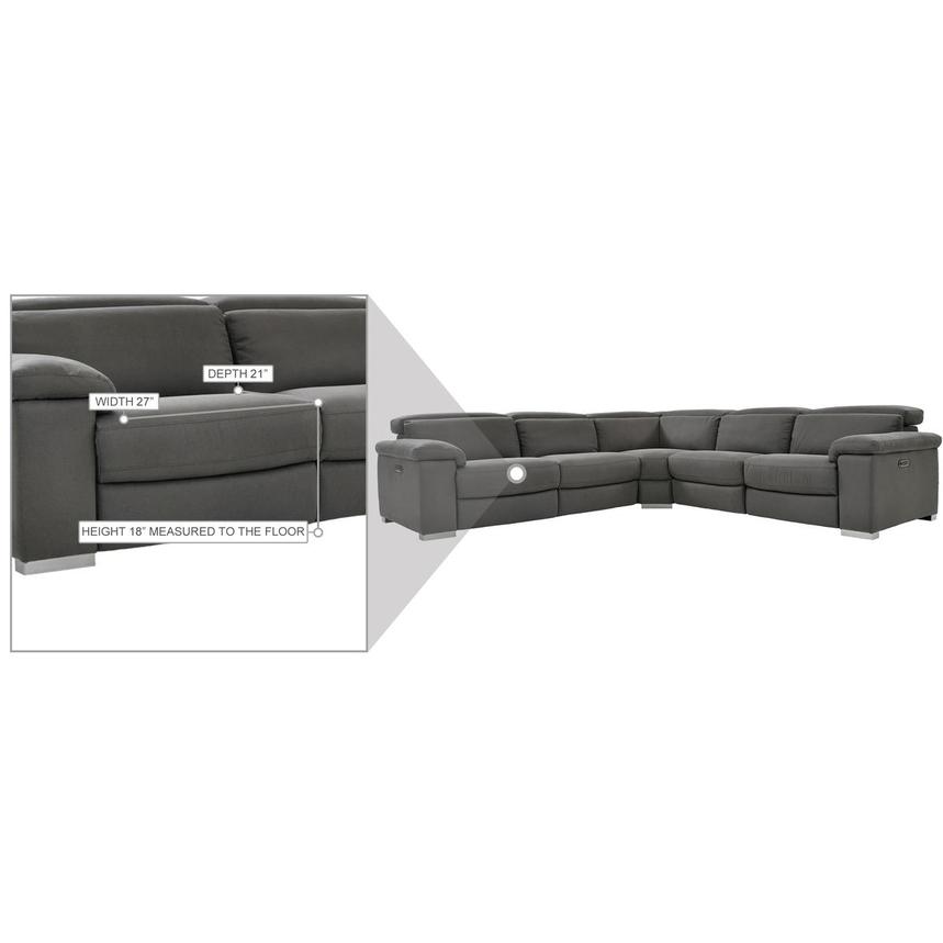 Karly Dark Gray Power Reclining Sectional with 5PCS/3PWR alternate image, 9 of 9 images.