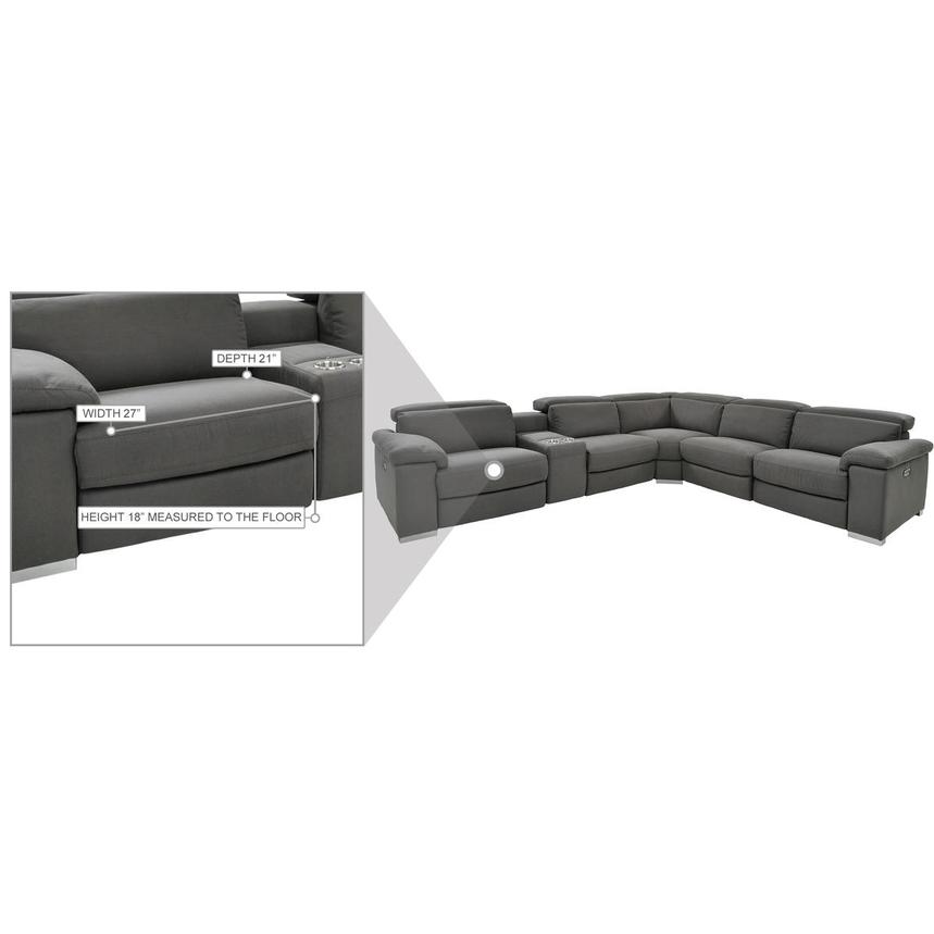 Karly Dark Gray Power Reclining Sectional with 6PCS/3PWR alternate image, 10 of 10 images.