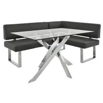 Linden Clear/Gray 2-Piece Right Corner Nook Set