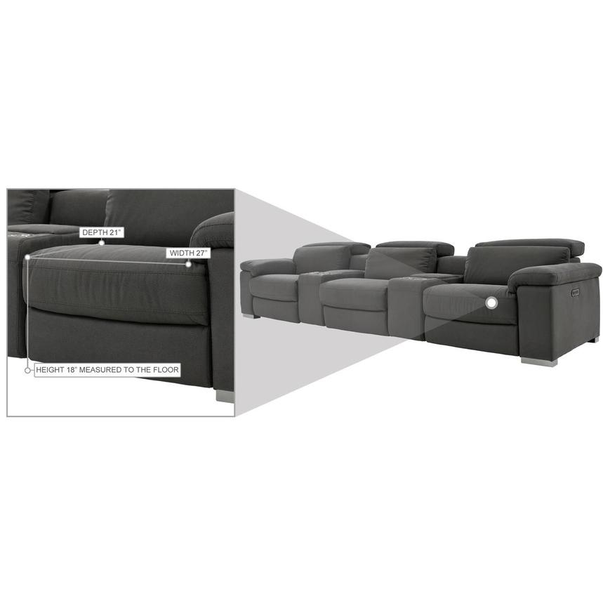 Karly Dark Gray Home Theater Seating with 5PCS/2PWR  alternate image, 11 of 11 images.
