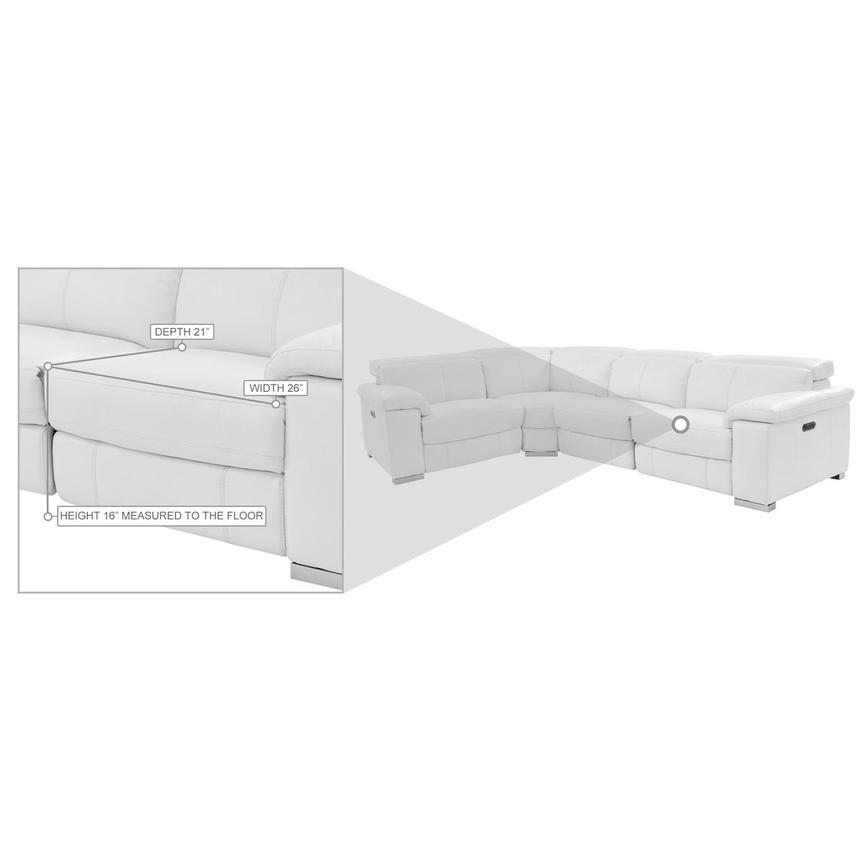 Charlie White Leather Power Reclining Sectional with 4PCS/2PWR  alternate image, 10 of 10 images.
