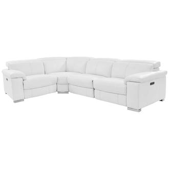 White leather sectional best sale sofa with recliner