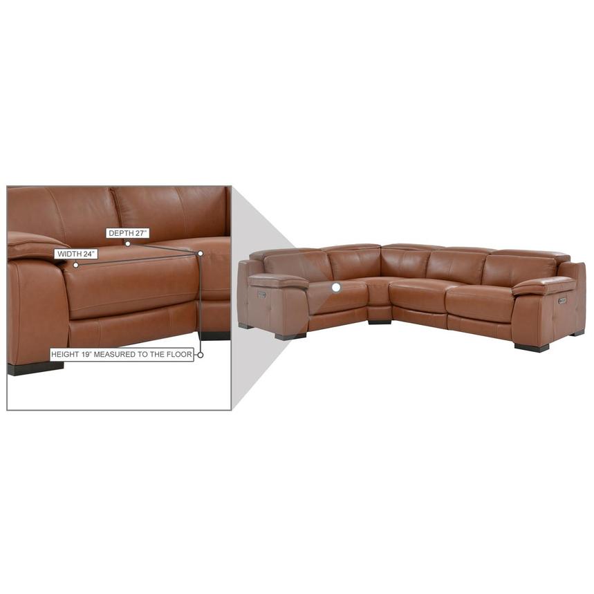 Gian Marco Tan Leather Power Reclining Sectional with 4PCS/2PWR alternate image, 7 of 7 images.
