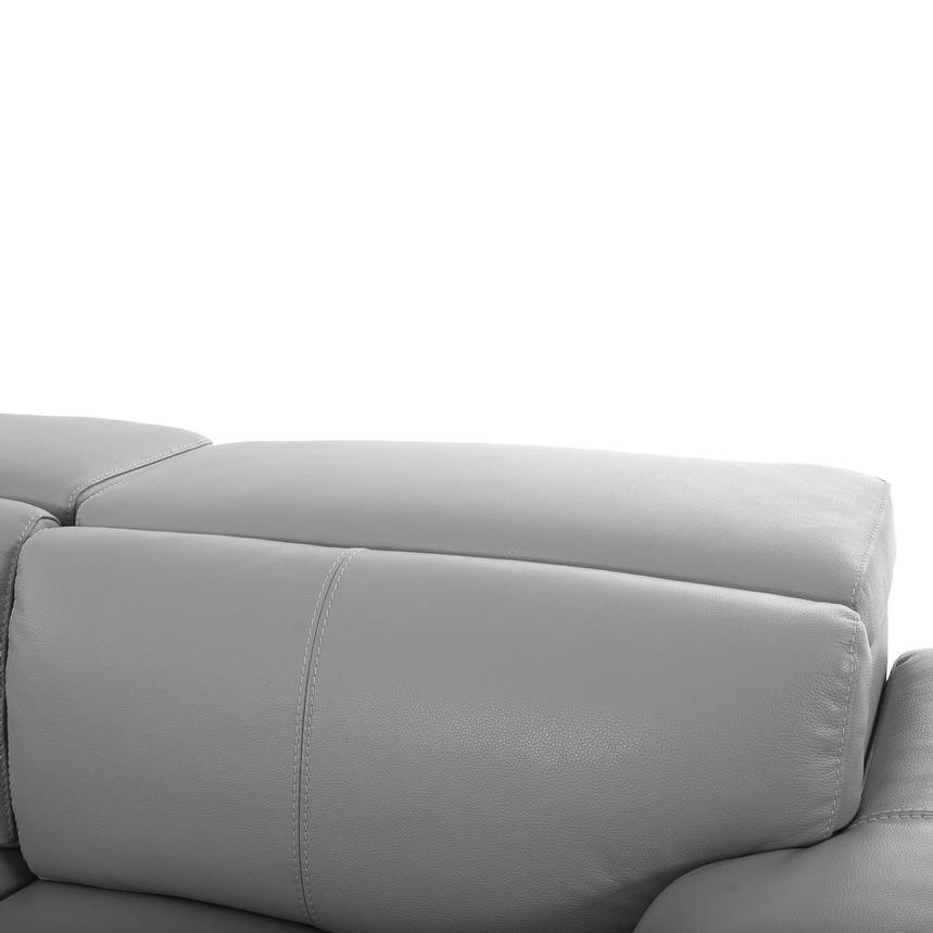 Charlie Light Gray Leather Power Reclining Sectional with 4PCS/2PWR  alternate image, 9 of 14 images.