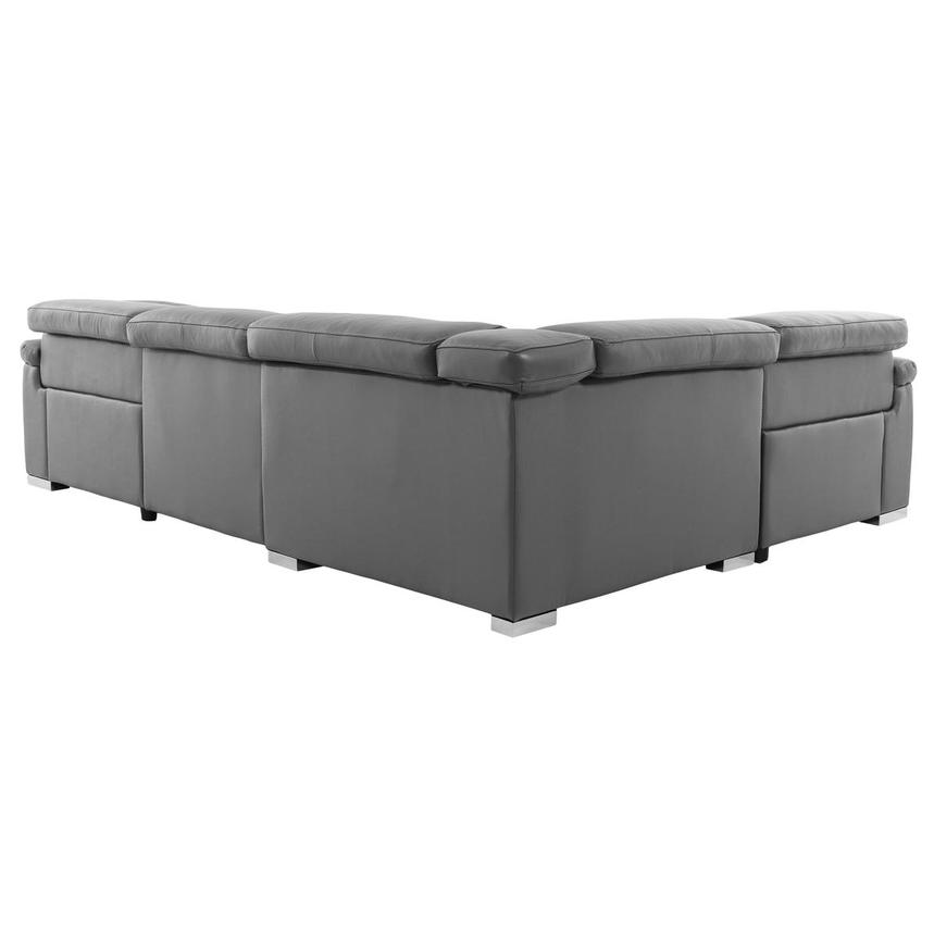 Charlie Gray Leather Power Reclining Sectional with 4PCS/2PWR alternate image, 5 of 13 images.