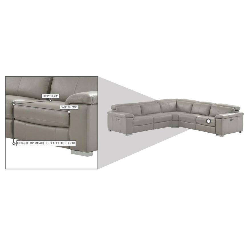Charlie Light Gray Leather Power, Light Grey Leather Sectional With Recliners