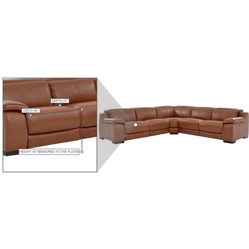 Gian Marco Tan Leather Power Reclining Sectional with 5PCS/3PWR alternate image, 7 of 7 images.