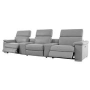 Charlie Light Gray Home Theater Leather Seating with 5PCS/2PWR  alternate image, 4 of 15 images.