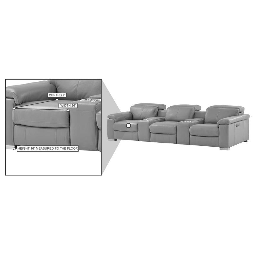 Charlie Light Gray Home Theater Leather Seating with 5PCS/2PWR alternate image, 15 of 15 images.