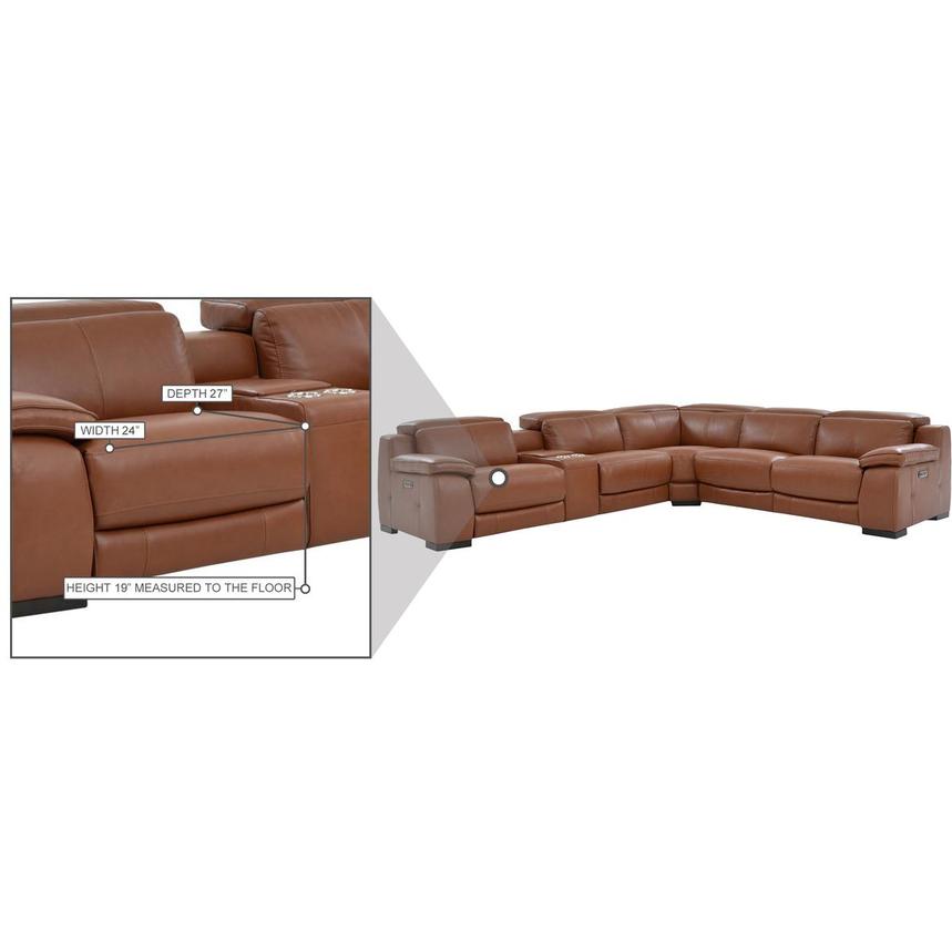 Gian Marco Tan Leather Power Reclining Sectional with 6PCS/3PWR  alternate image, 9 of 9 images.