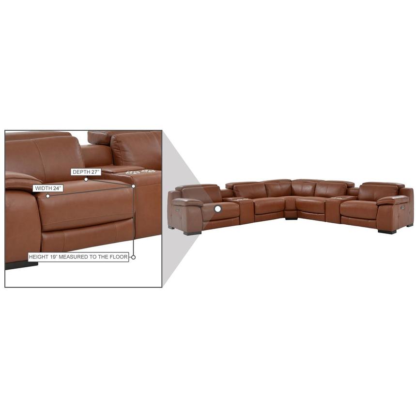 Gian Marco Tan Leather Power Reclining Sectional with 7PCS/3PWR  alternate image, 9 of 9 images.