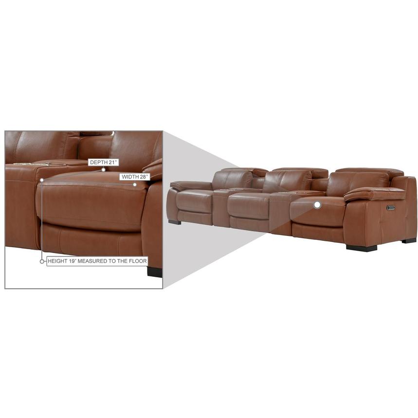 Gian Marco Tan Home Theater Leather Seating with 5PCS/2PWR  alternate image, 10 of 10 images.