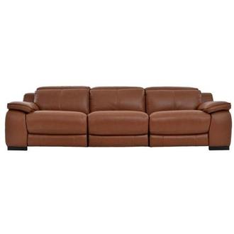 Gian Marco Tan Oversized Leather Sofa