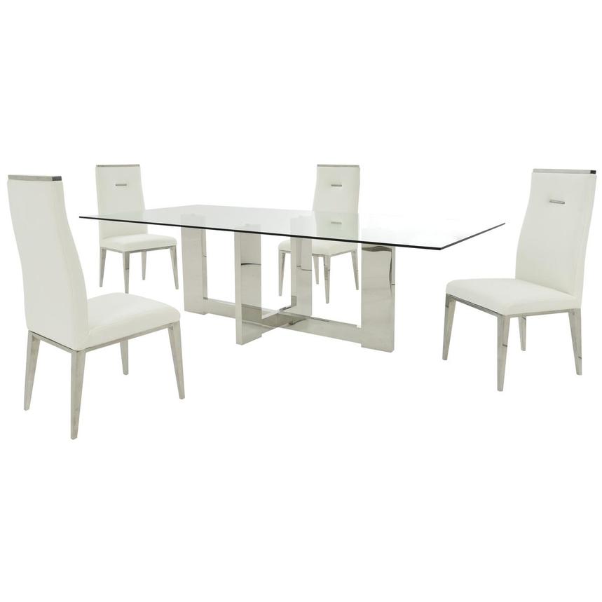 Opus/Hyde I White 5-Piece Dining Set  main image, 1 of 11 images.