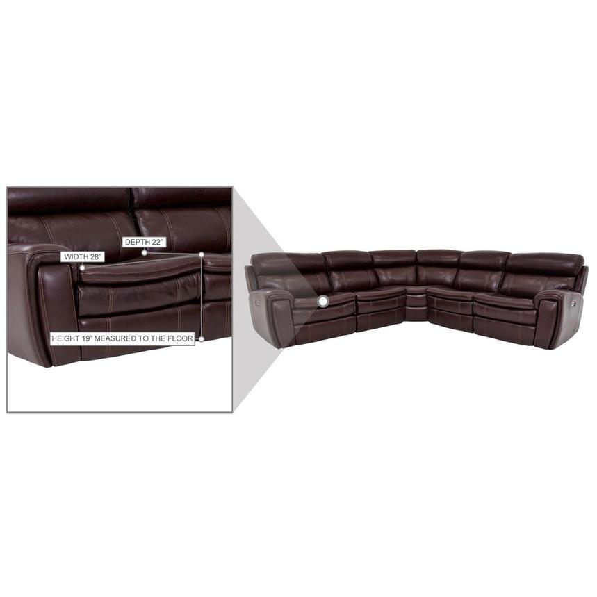 Napa Burgundy Leather Power Reclining Sectional with 5PCS/2PWR  alternate image, 7 of 8 images.