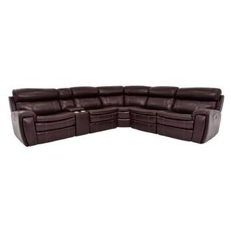 Napa Burgundy Leather Power Reclining Sectional with 6PCS/3PWR