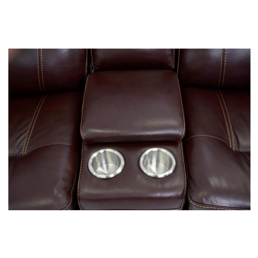 Napa Burgundy Leather Power Reclining Sectional with 6PCS/3PWR  alternate image, 6 of 9 images.