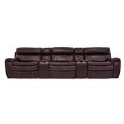 Napa Burgundy Home Theater Leather Seating with 5PCS/2PWR  main image, 1 of 10 images.