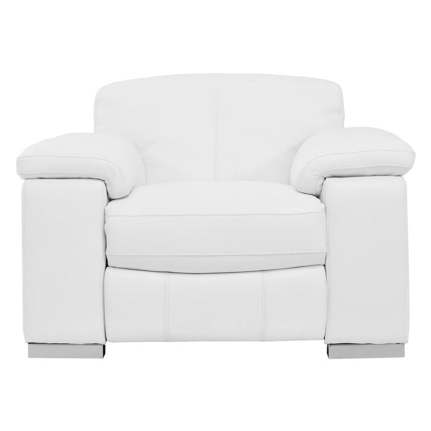 Charlie White Leather Power Recliner  main image, 1 of 8 images.