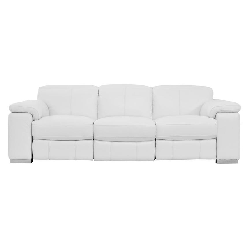 Charlie White Leather Power Reclining Sofa  main image, 1 of 10 images.