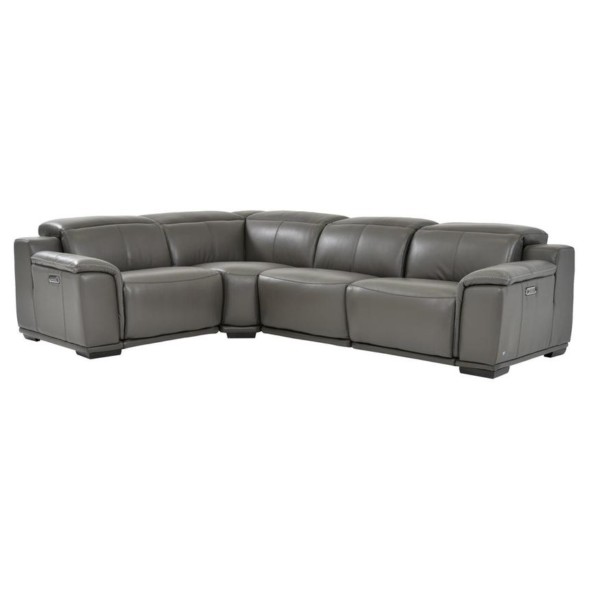 Davis 2.0 Dark Gray Leather Power Reclining Sectional with 4PCS/2PWR  main image, 1 of 8 images.