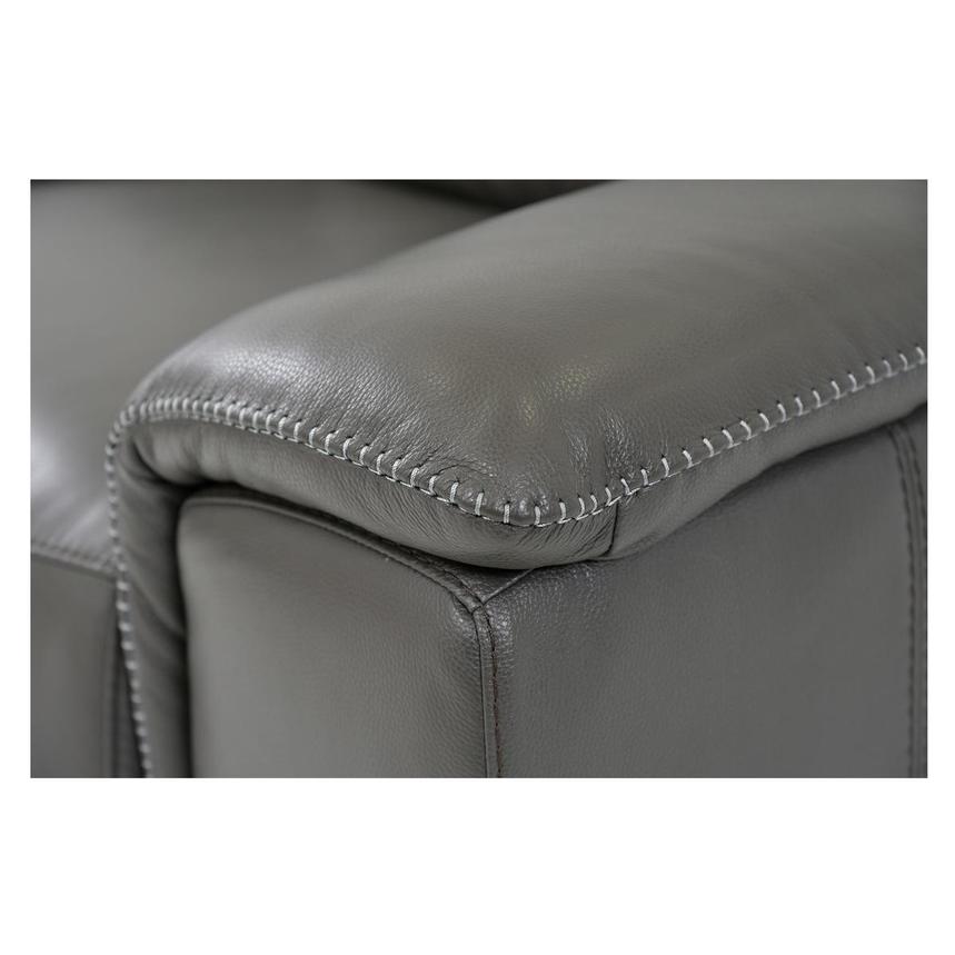 Davis 2.0 Dark Gray Leather Power Reclining Sectional with 6PCS/3PWR  alternate image, 6 of 9 images.