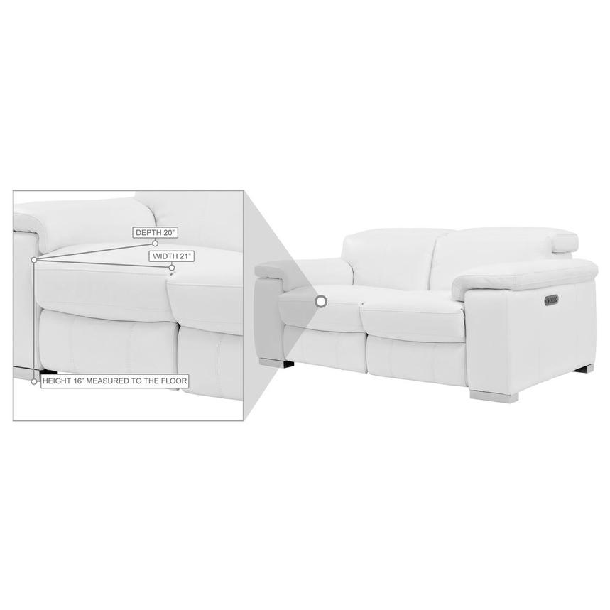 Charlie White Leather Power Reclining Loveseat  alternate image, 12 of 12 images.