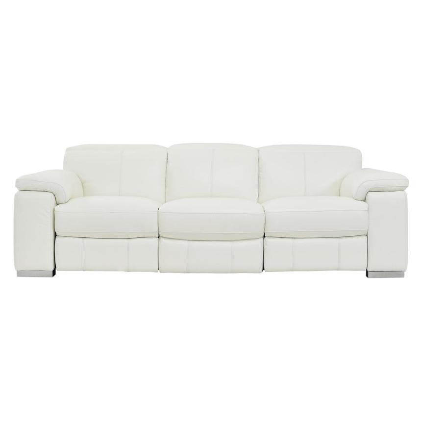 Charlie White Leather Power Reclining Sofa  main image, 1 of 10 images.