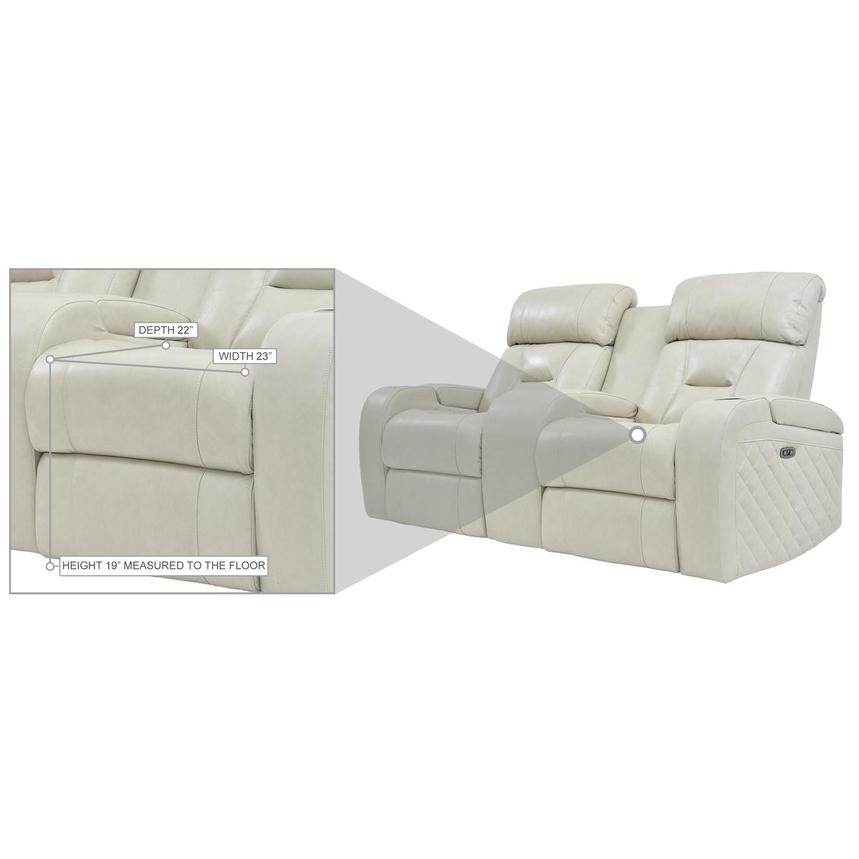 Gio Cream Leather Power Reclining Sofa w/Console  alternate image, 11 of 12 images.