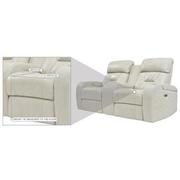 Gio Cream Leather Power Reclining Sofa w/Console  alternate image, 11 of 12 images.