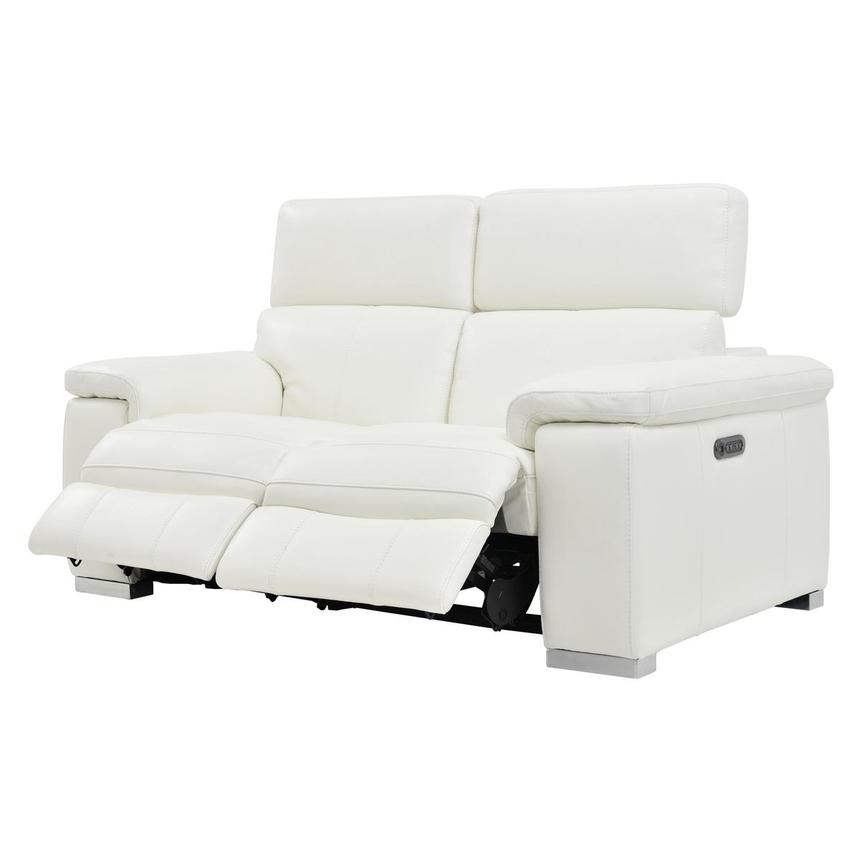 Charlie White Leather Power Reclining, Leather Recliner Love Seat