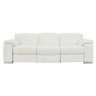 Anabel White Leather Power Reclining Sofa | El Dorado Furniture