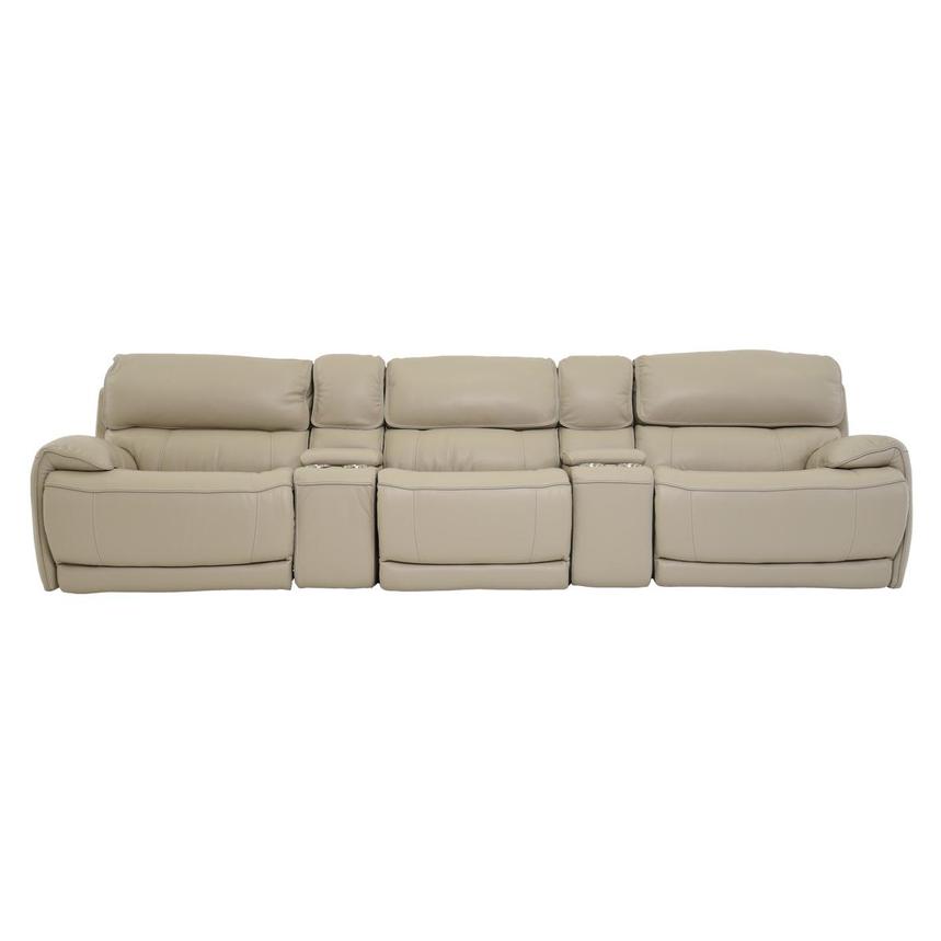 Cody Cream Home Theater Leather Seating with 5PCS/2PWR  main image, 1 of 9 images.