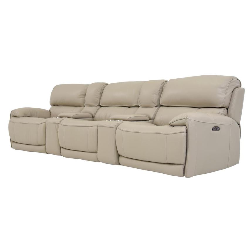 Cody Cream Home Theater Leather Seating with 5PCS/2PWR  alternate image, 2 of 9 images.