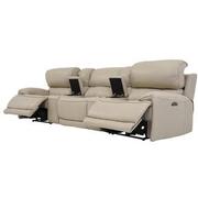 Cody Cream Home Theater Leather Seating with 5PCS/2PWR  alternate image, 3 of 9 images.