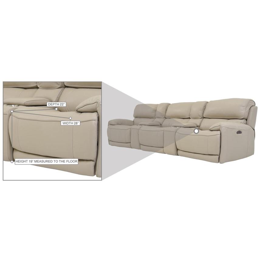 Cody Cream Home Theater Leather Seating with 5PCS/2PWR  alternate image, 9 of 9 images.