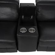 Charlie Black Home Theater Leather Seating with 5PCS/2PWR  alternate image, 4 of 10 images.