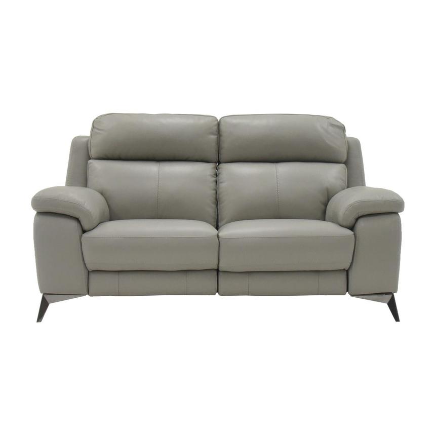 Barry Gray Leather Power Reclining Loveseat  main image, 1 of 10 images.