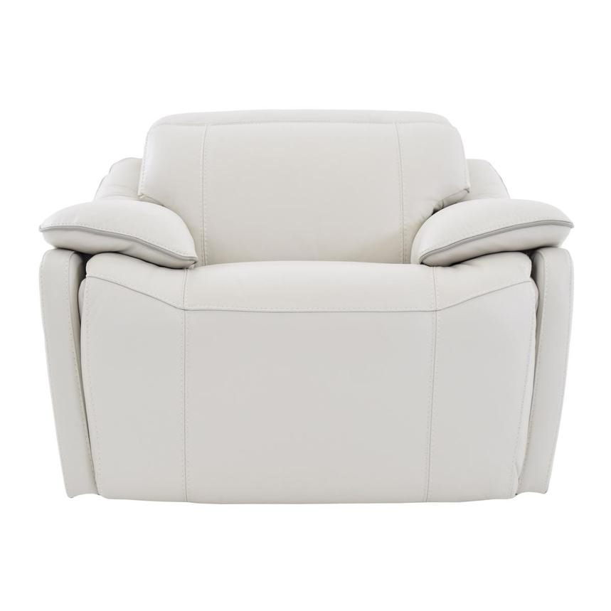 Austin Light Gray Leather Power Recliner  main image, 1 of 9 images.