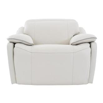 Austin Light Gray Leather Power Recliner