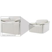 Austin Light Gray Leather Power Recliner  alternate image, 8 of 9 images.