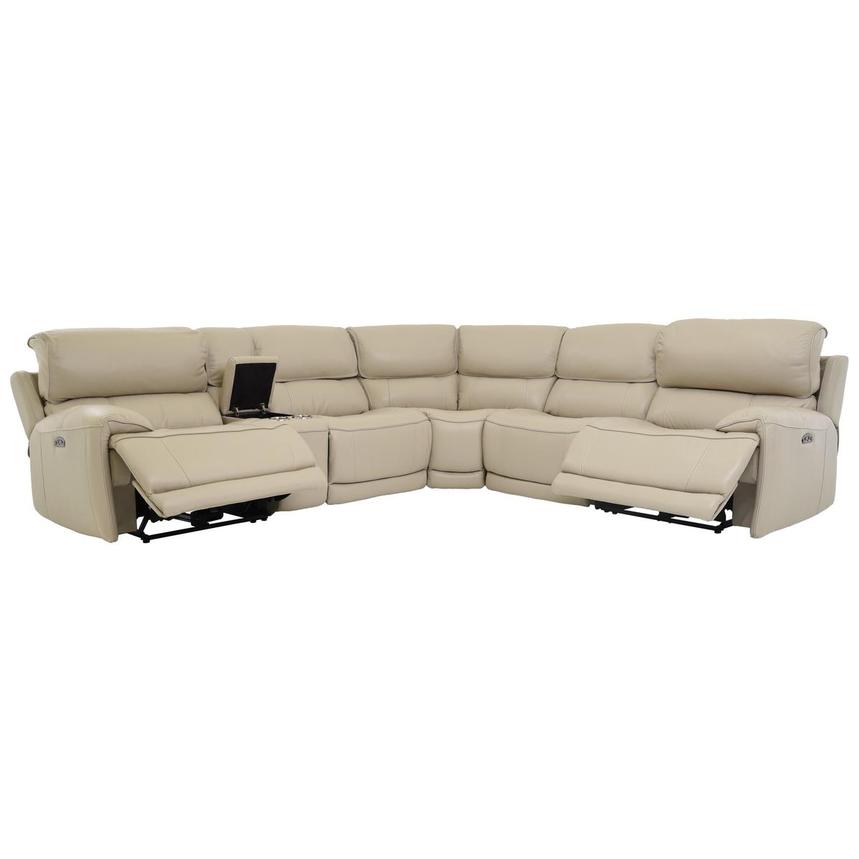 Cody Cream Leather Power Reclining Sectional with 6PCS/2PWR  alternate image, 2 of 8 images.