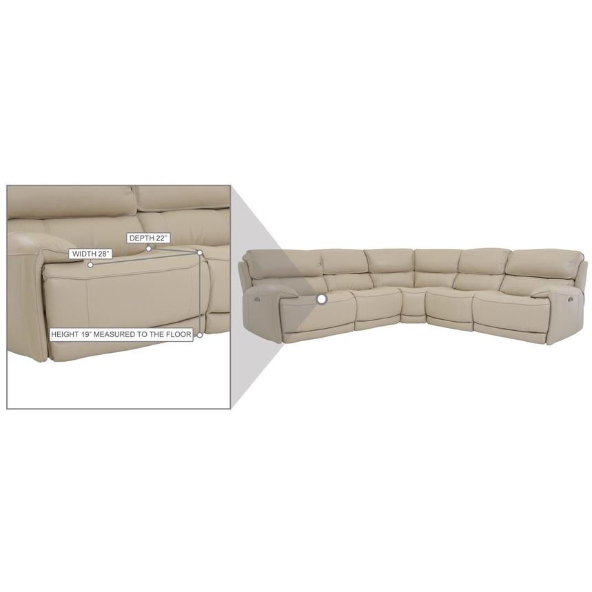 Cody Cream Leather Power Reclining Sectional with 5PCS/3PWR  alternate image, 7 of 7 images.